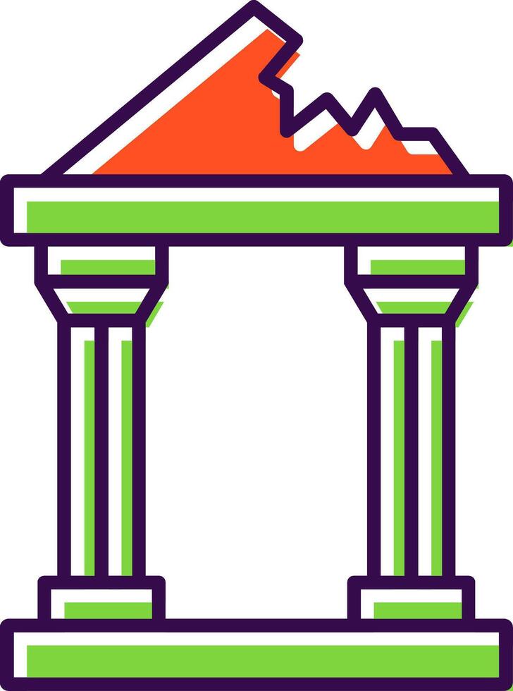 Ruined Filled  Icon vector
