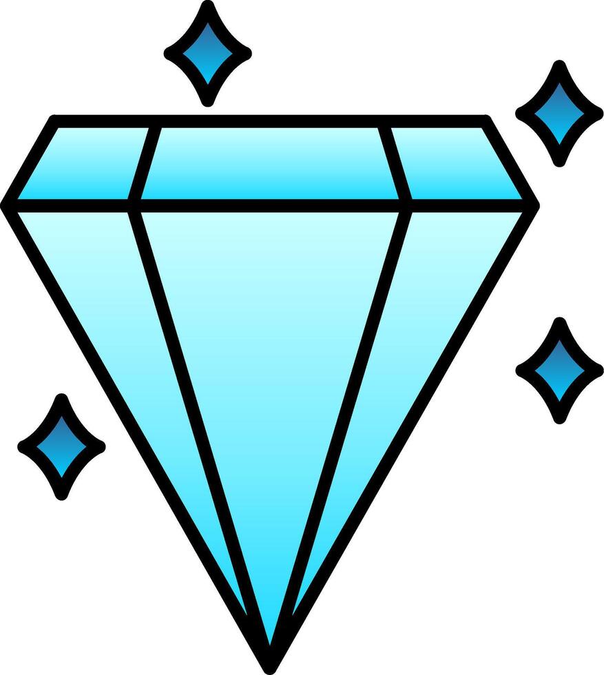 diamante línea lleno degradado icono vector