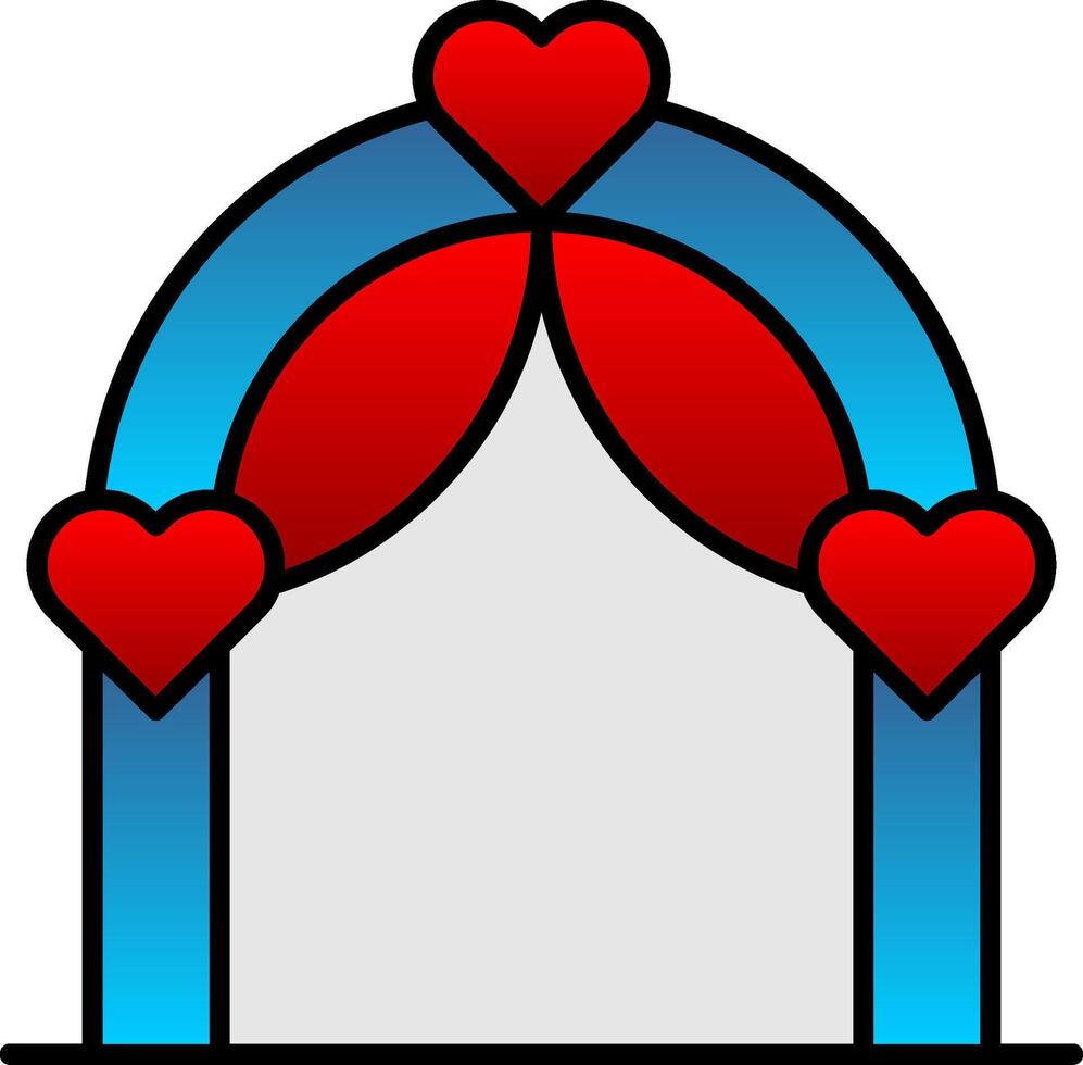 Wedding Arch Line Filled Gradient  Icon vector