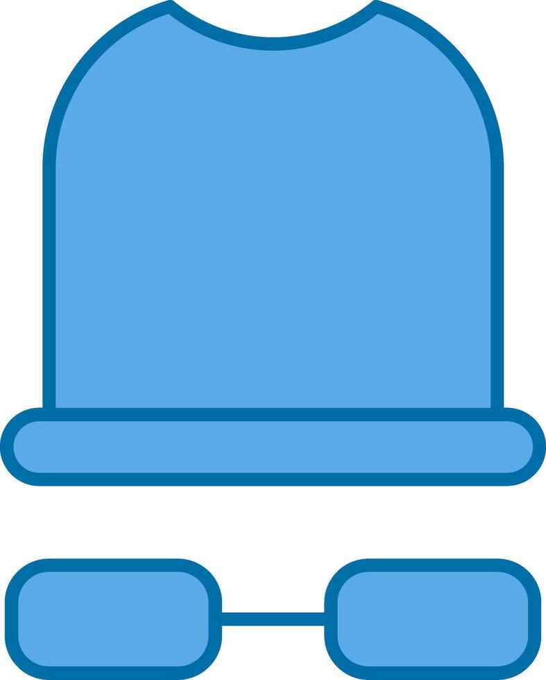White Hat Filled Blue  Icon vector