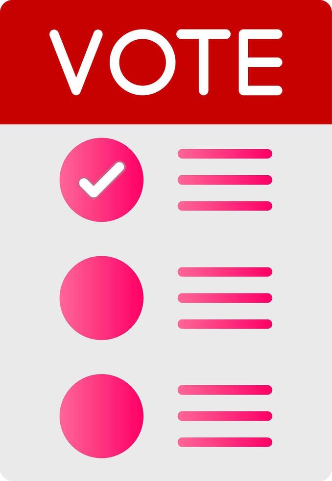 Number of vote Flat Gradient  Icon vector