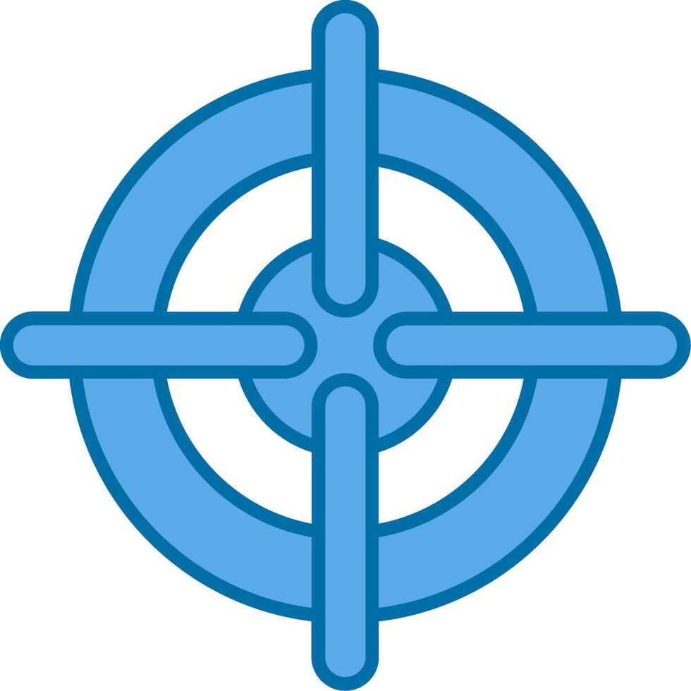 Target Filled Blue  Icon vector