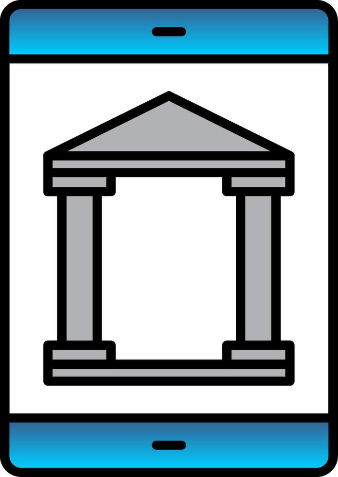 Mobile Banking Line Filled Gradient  Icon vector