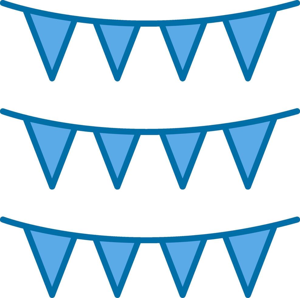 Bunting Filled Blue  Icon vector