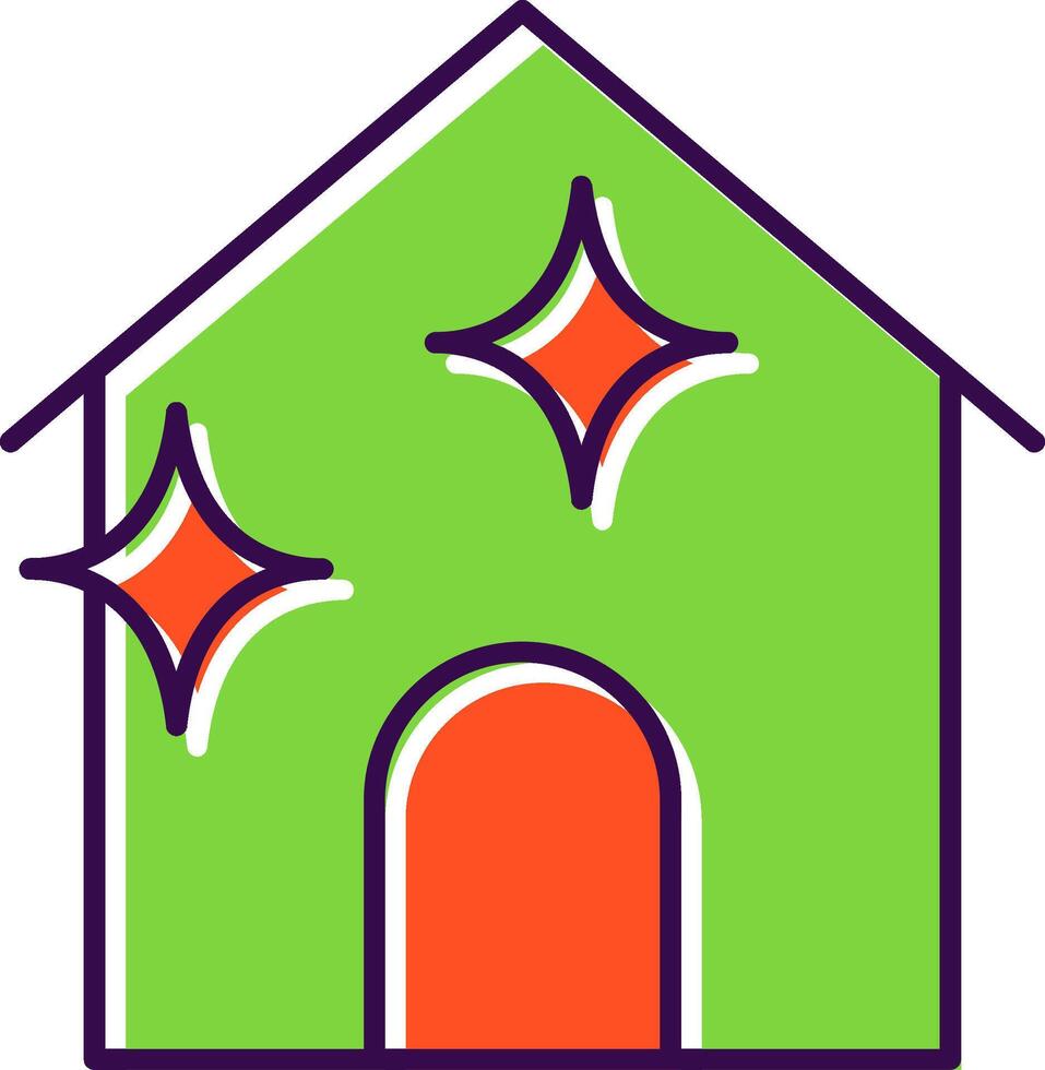 House Cleaning Filled  Icon vector