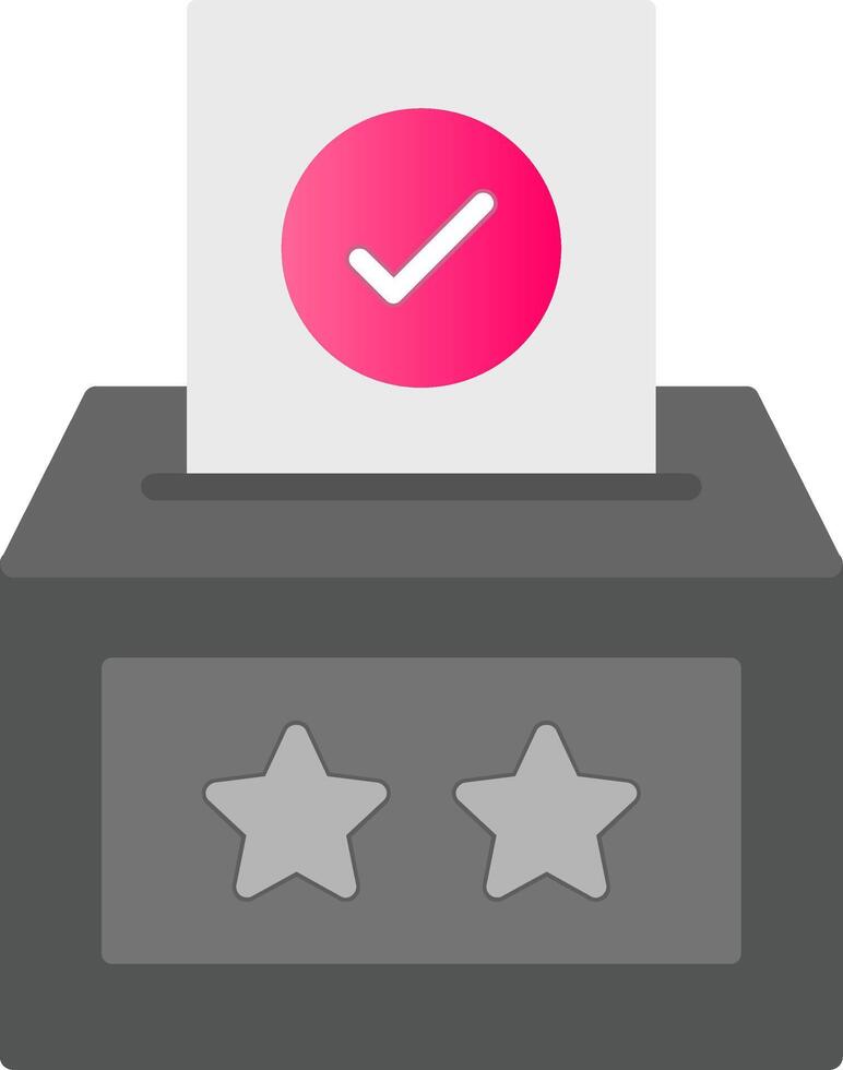 votación caja plano degradado icono vector