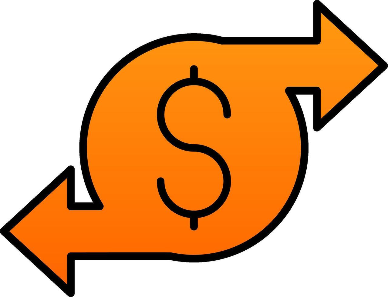 Money Transfer Line Filled Gradient  Icon vector