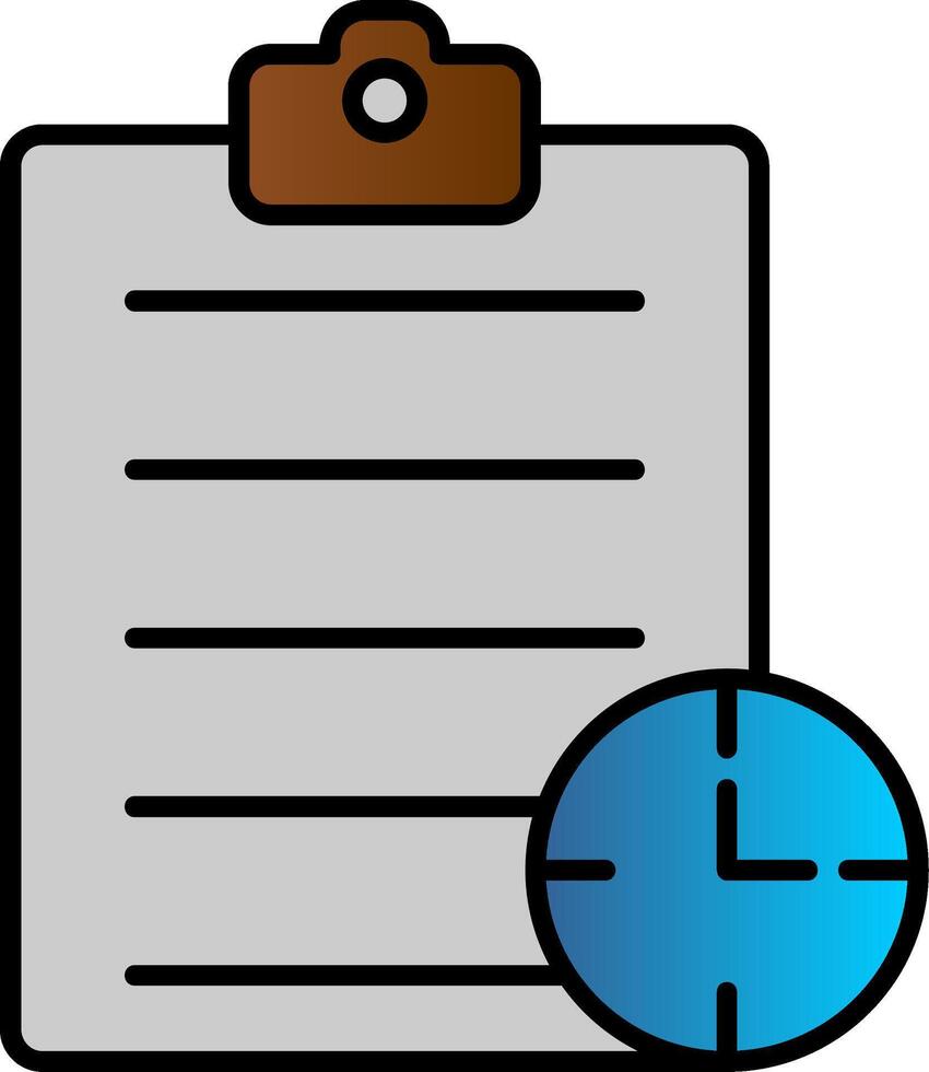 Waiting List Line Filled Gradient  Icon vector