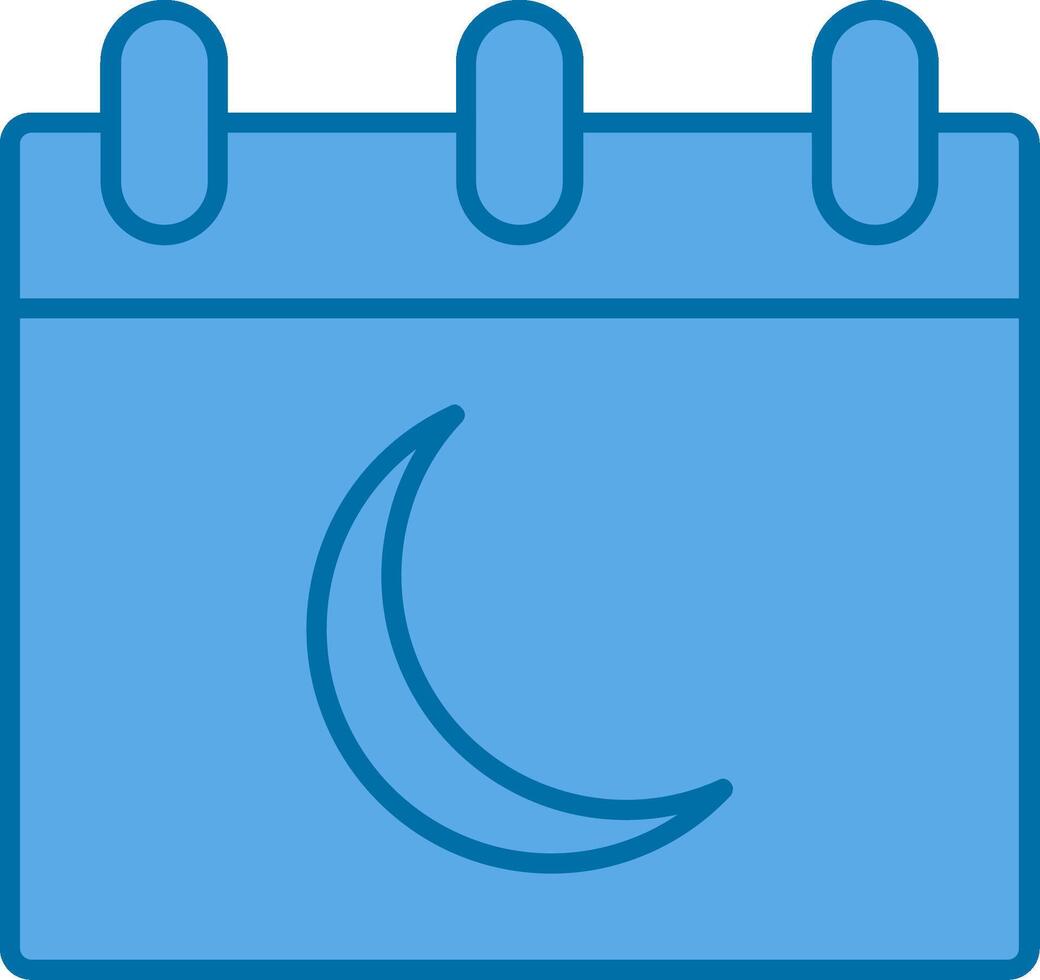 Moon Calendar Filled Blue  Icon vector