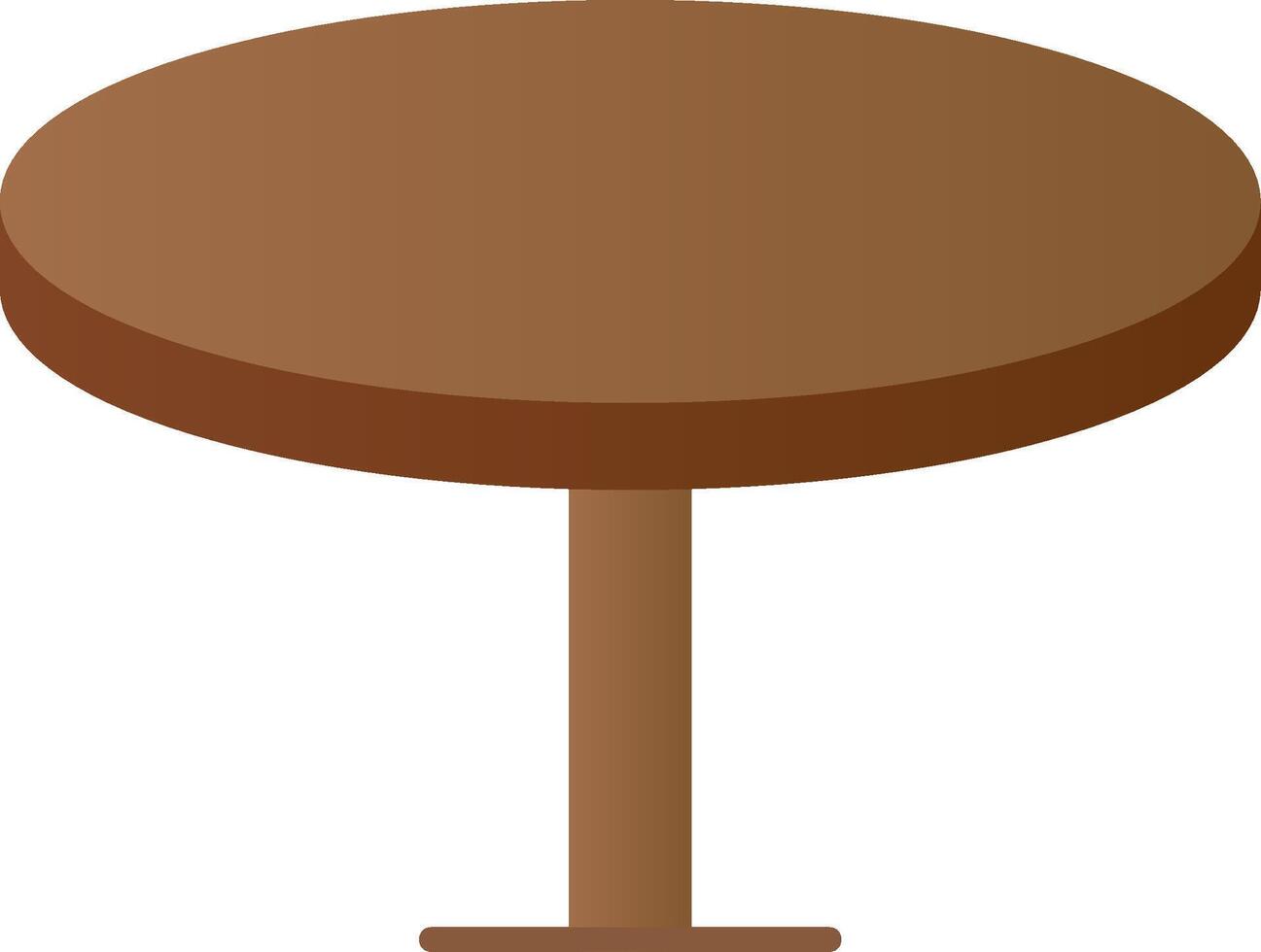 redondo mesa plano degradado icono vector