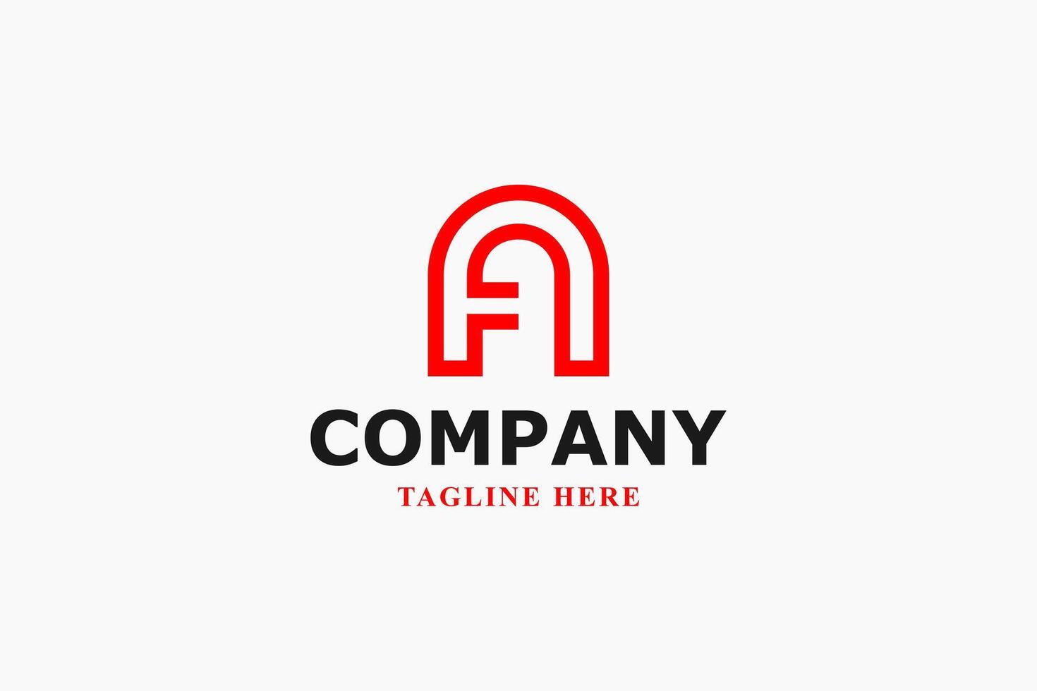 letter a and red line minimal logo vector