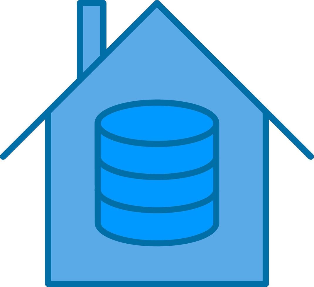 Data House Filled Blue  Icon vector