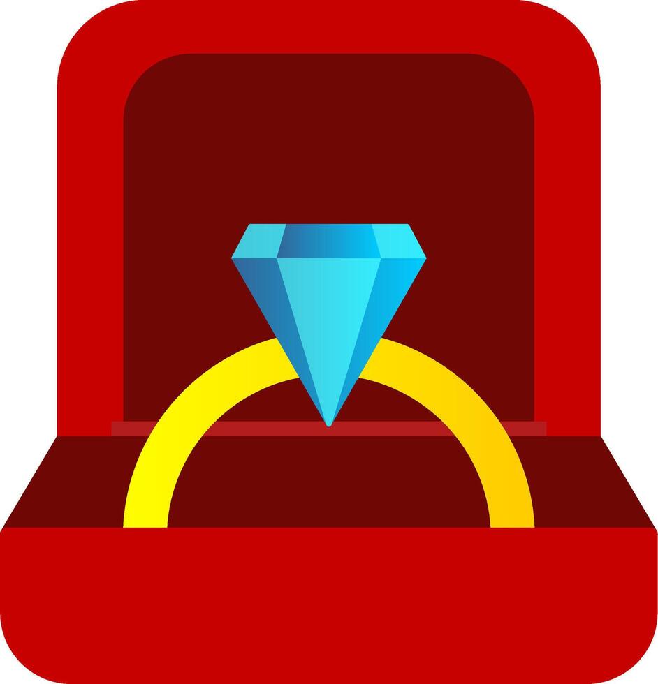 Ring Box Flat Gradient  Icon vector