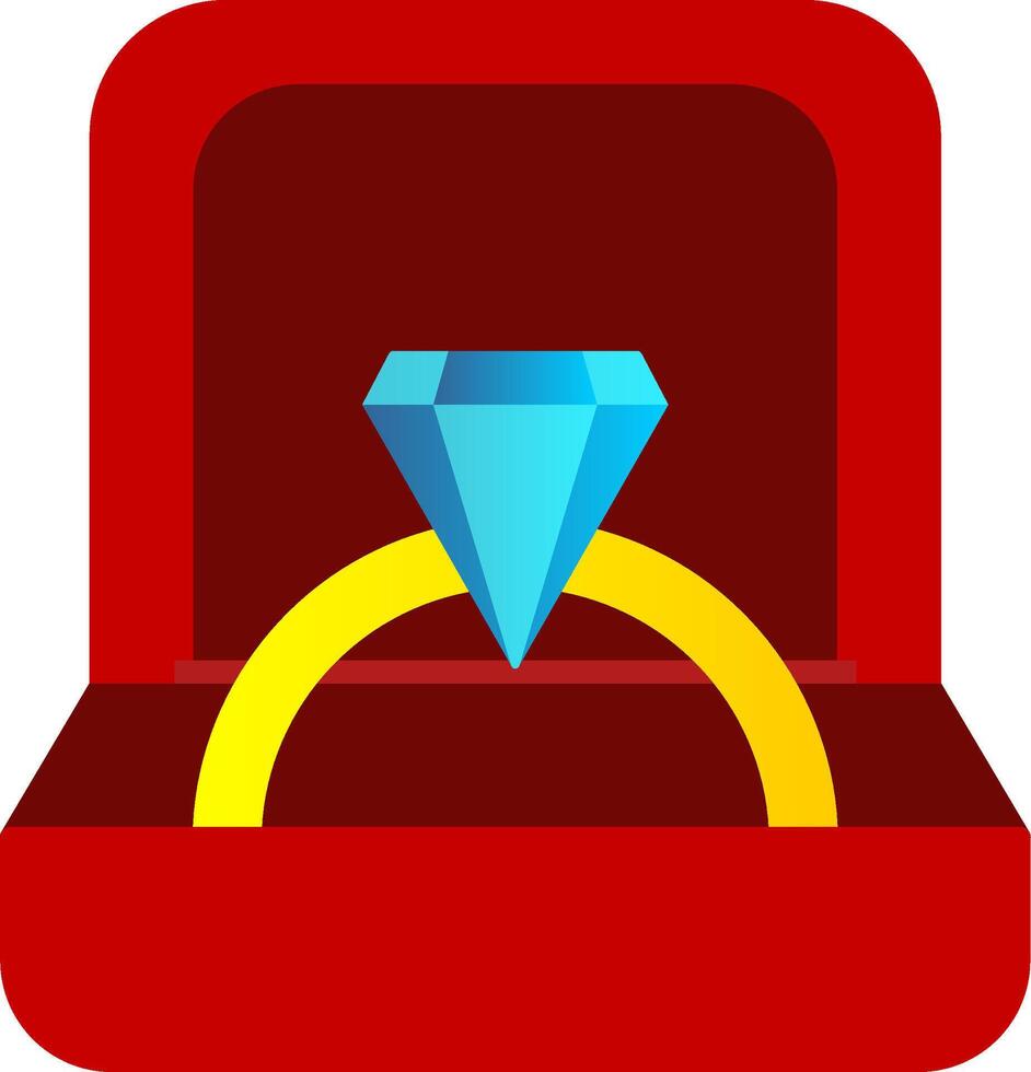 anillo caja plano degradado icono vector