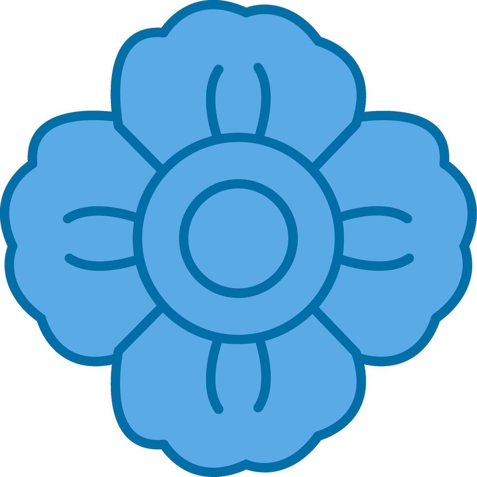 Mallow Filled Blue  Icon vector
