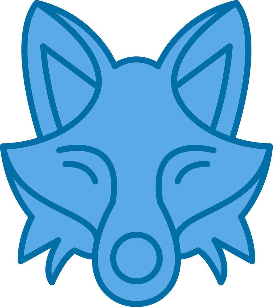Fox Filled Blue  Icon vector