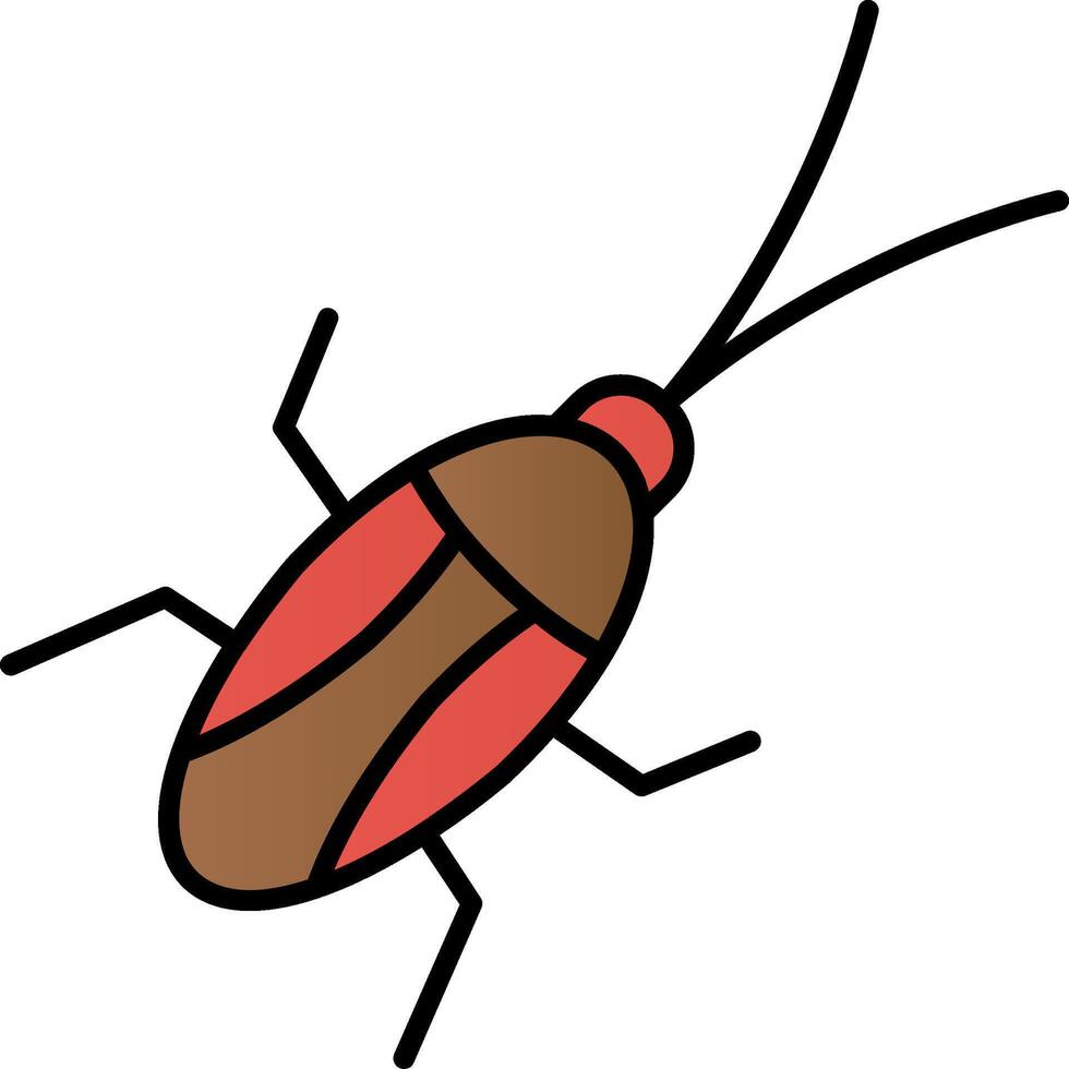 cucaracha línea lleno degradado icono vector