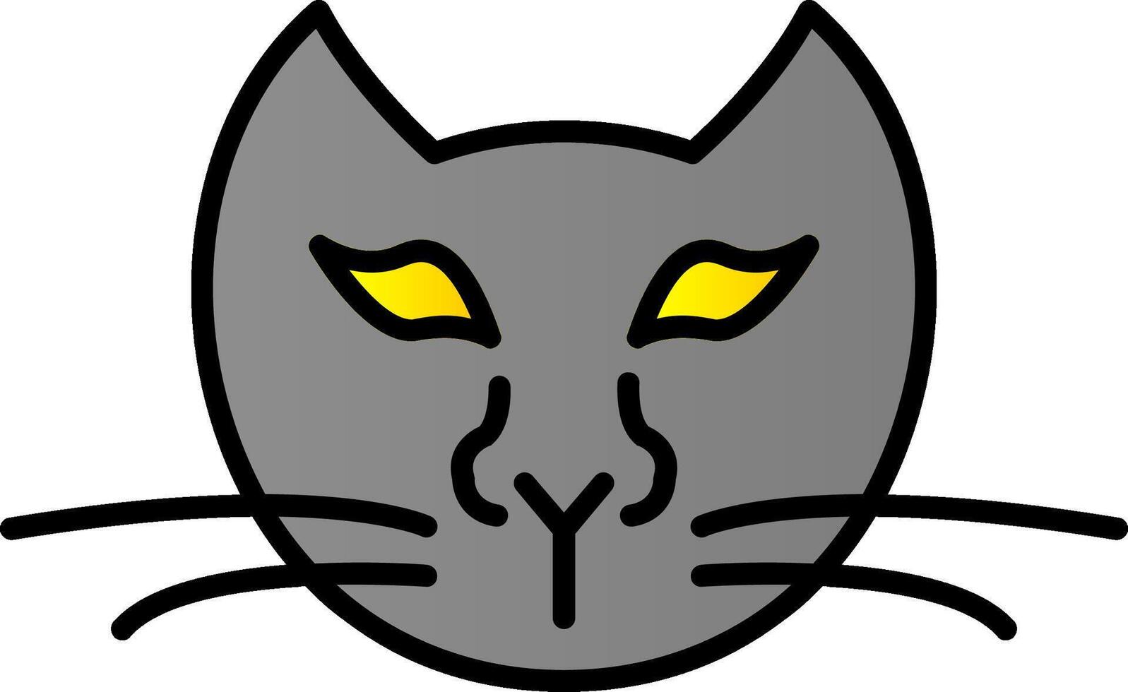 gato línea lleno degradado icono vector