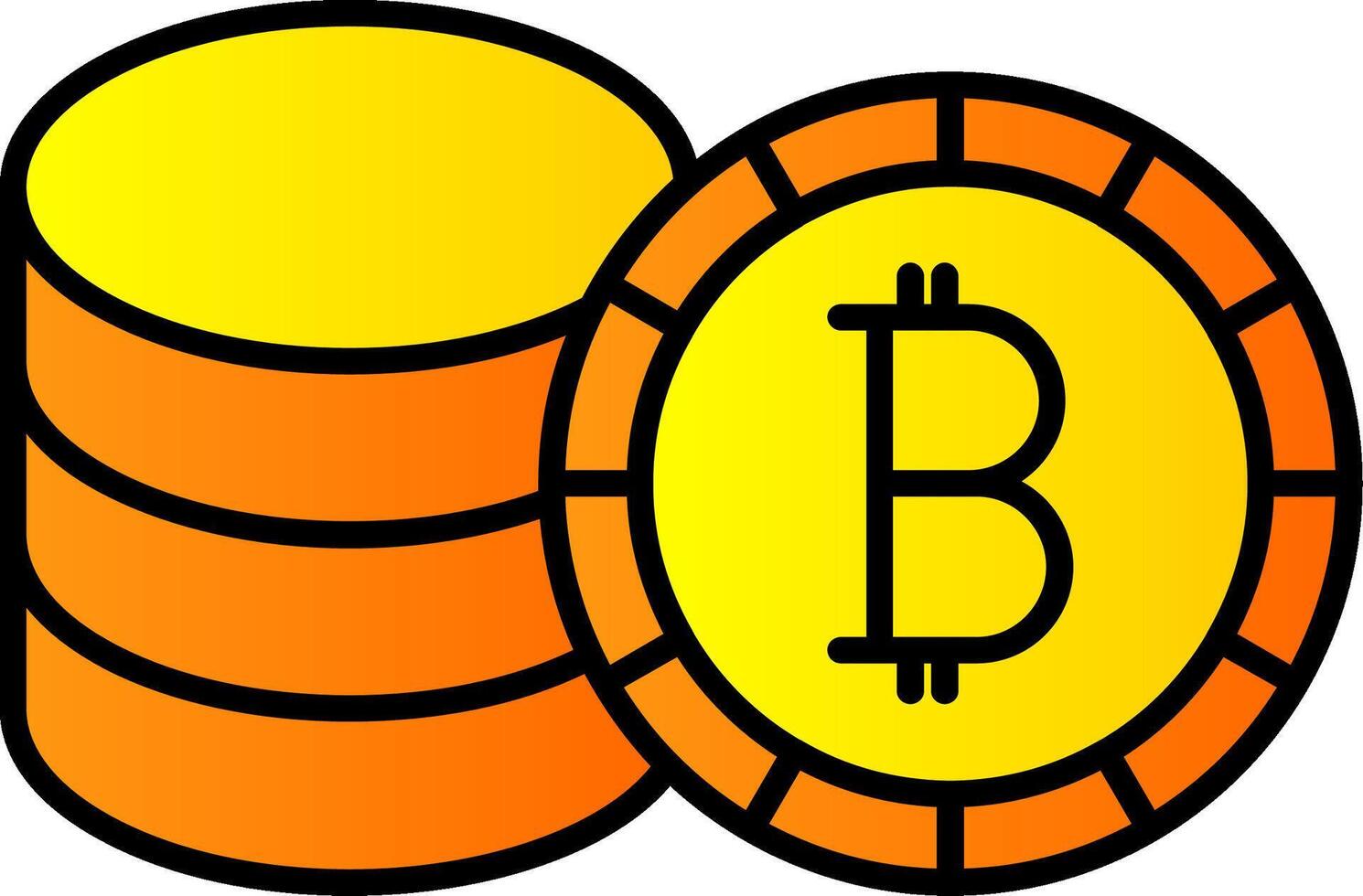 Bitcoin Line Filled Gradient  Icon vector