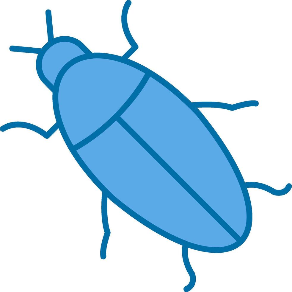 cucaracha lleno azul icono vector