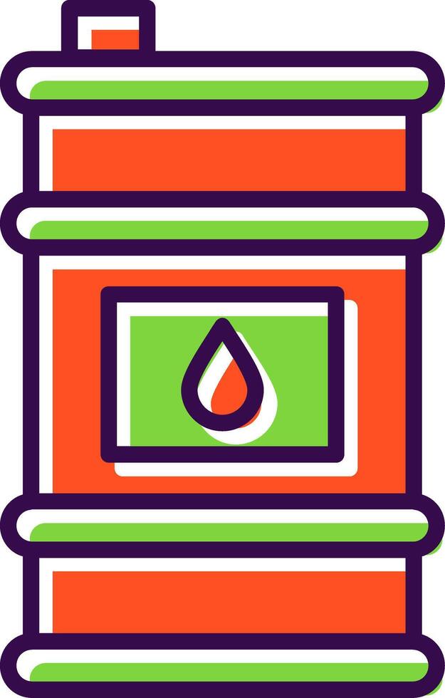 Oil Barrel Filled  Icon vector