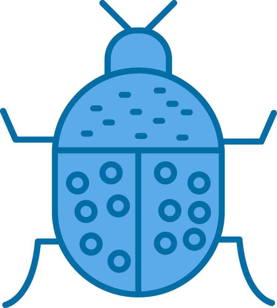 escarabajo lleno azul icono vector