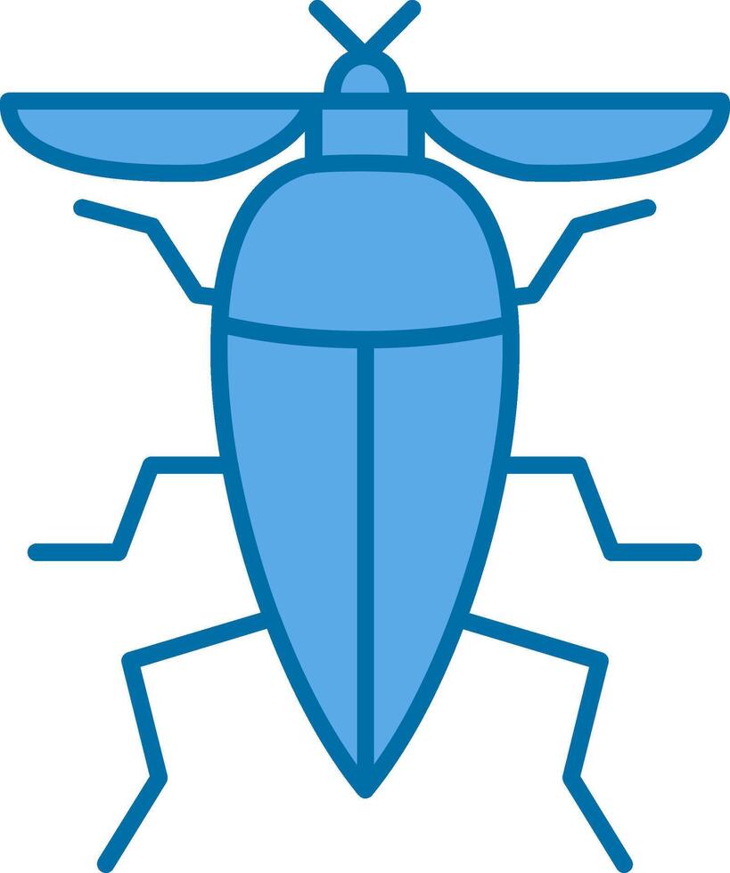 insecto lleno azul icono vector