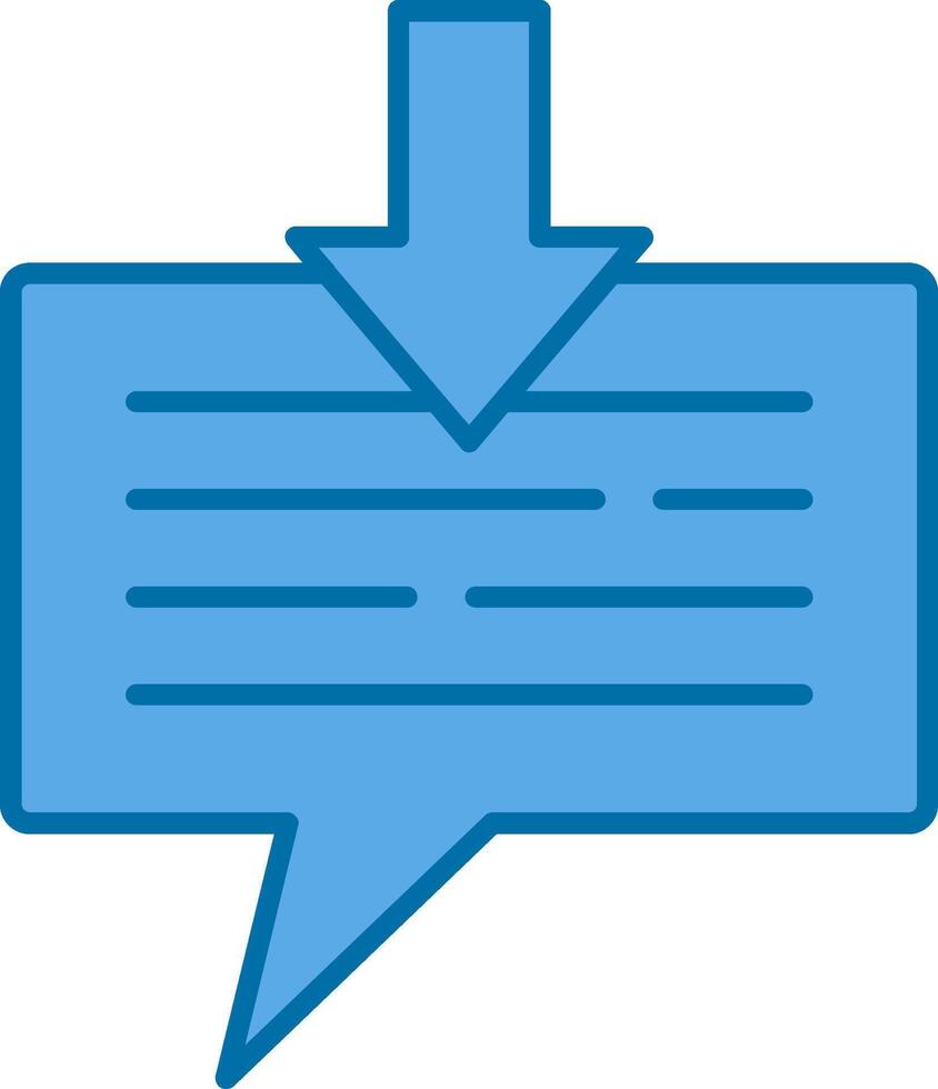 Received Message Filled Blue  Icon vector