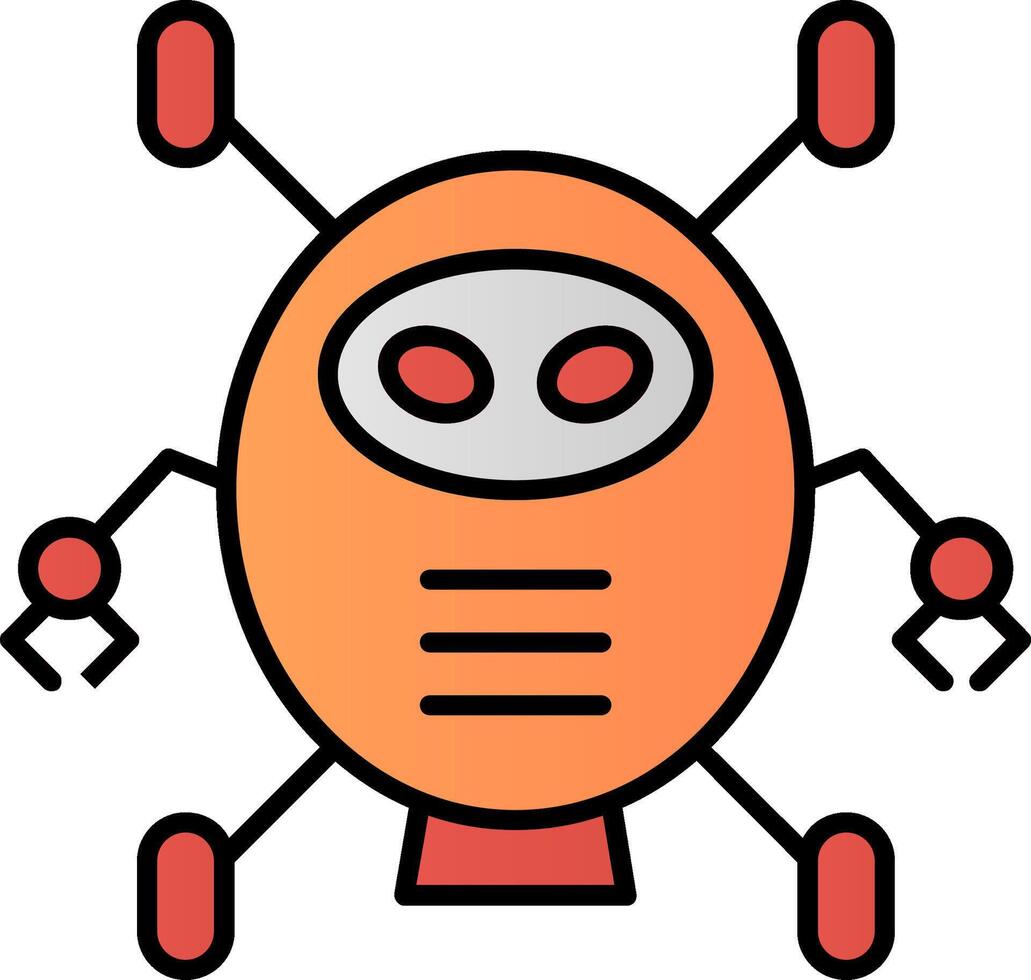 Robotics Line Filled Gradient  Icon vector