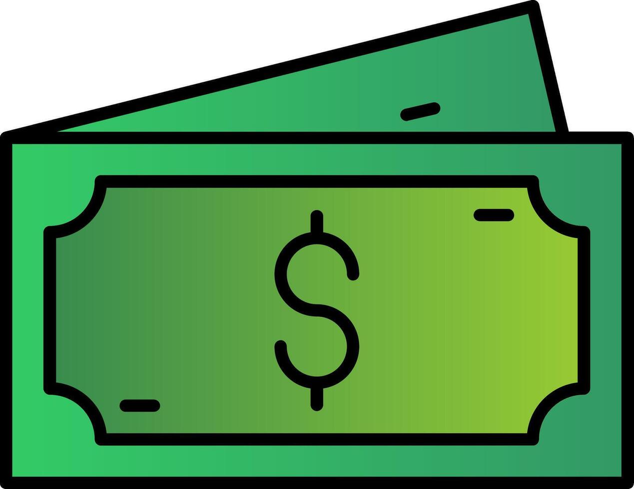 Dollar Line Filled Gradient  Icon vector