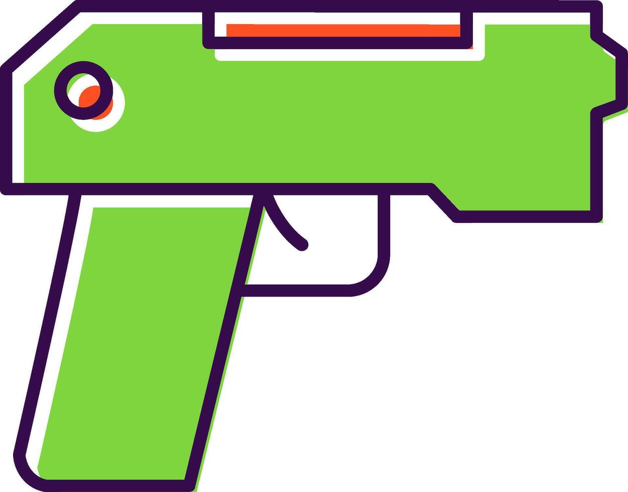 pistola lleno icono vector