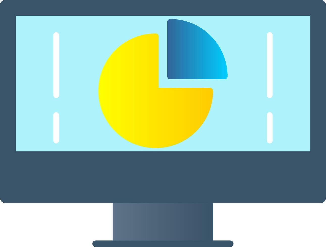 Pie Chart Flat Gradient  Icon vector