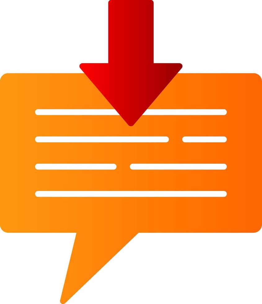 Received Message Flat Gradient  Icon vector