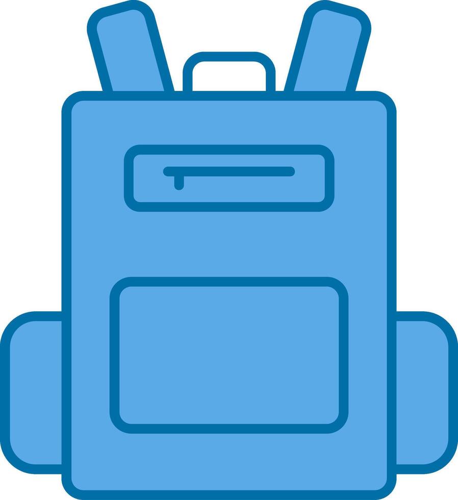 Backpack Filled Blue  Icon vector