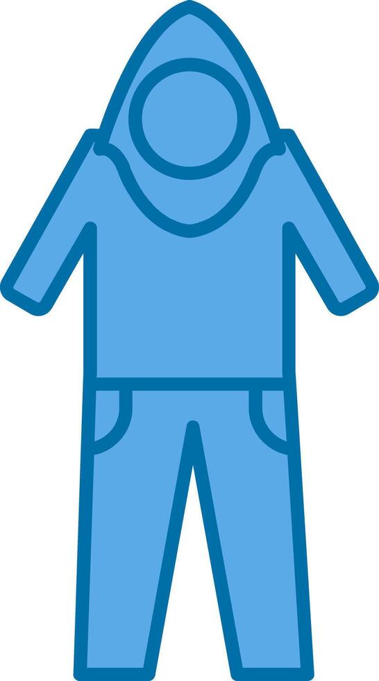 Coverall Filled Blue  Icon vector