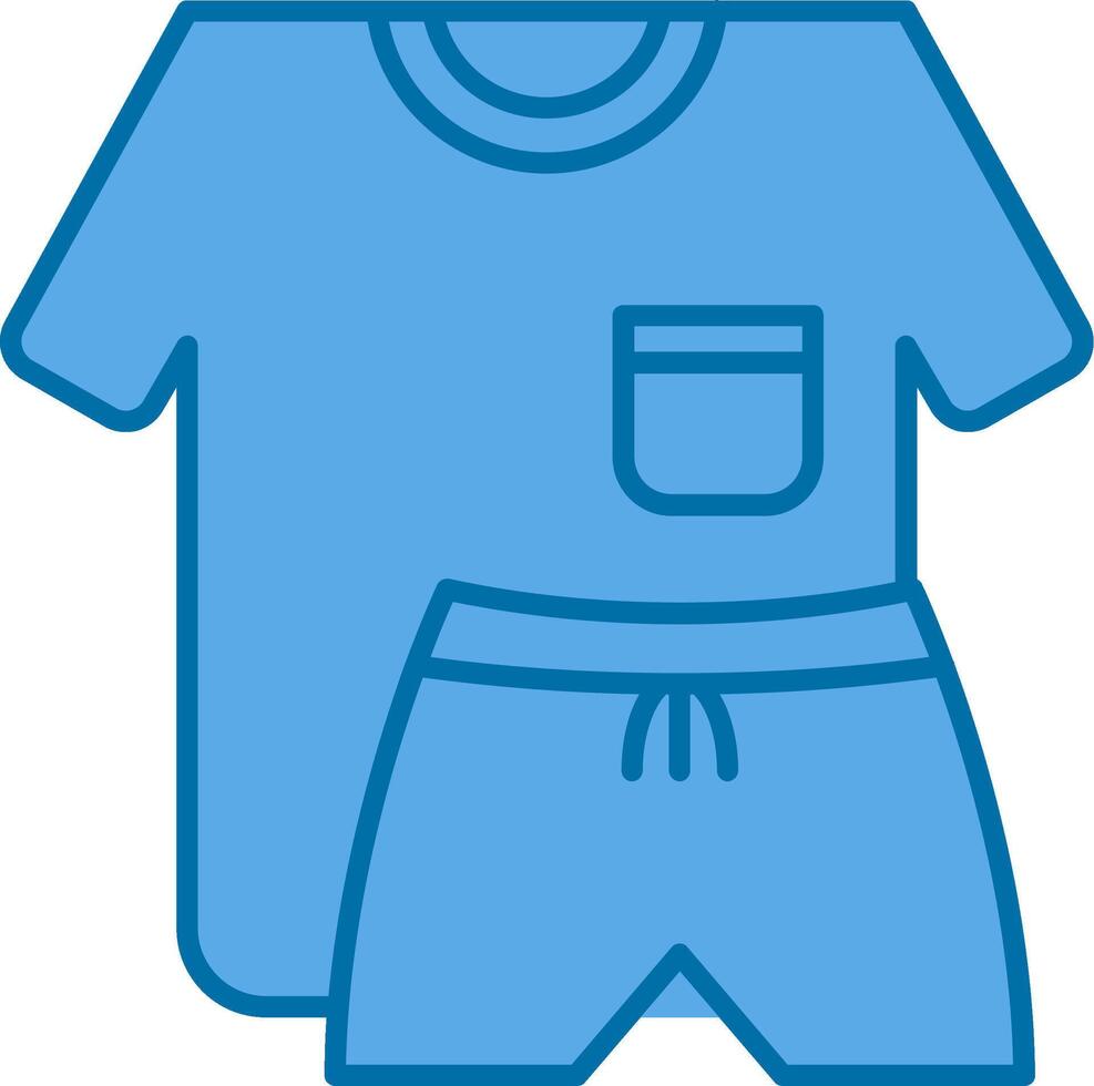 Sport Wear Filled Blue  Icon vector