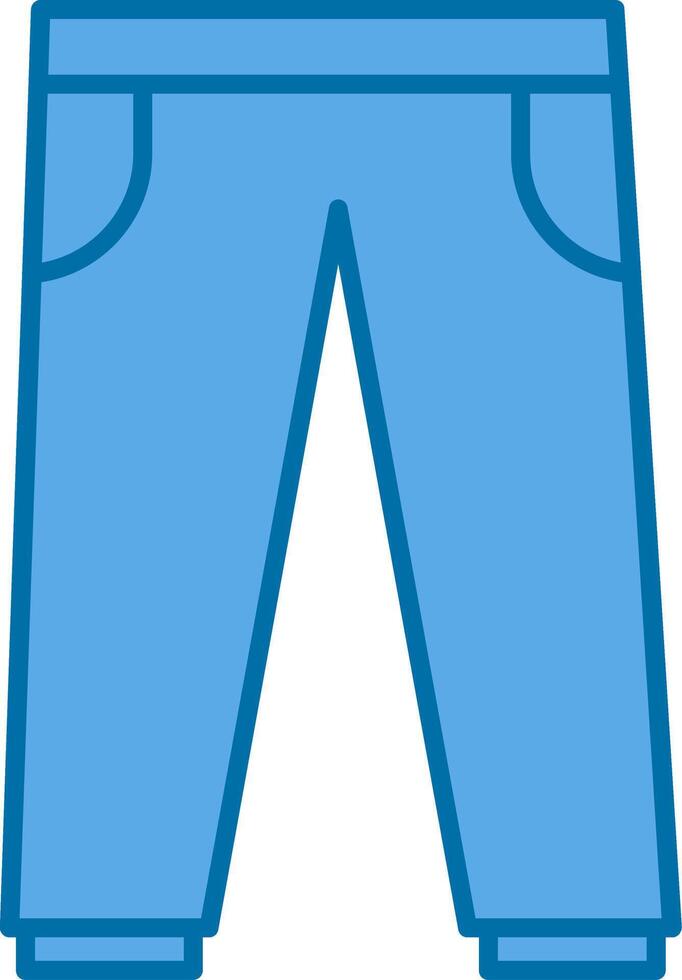 pantalones lleno azul icono vector