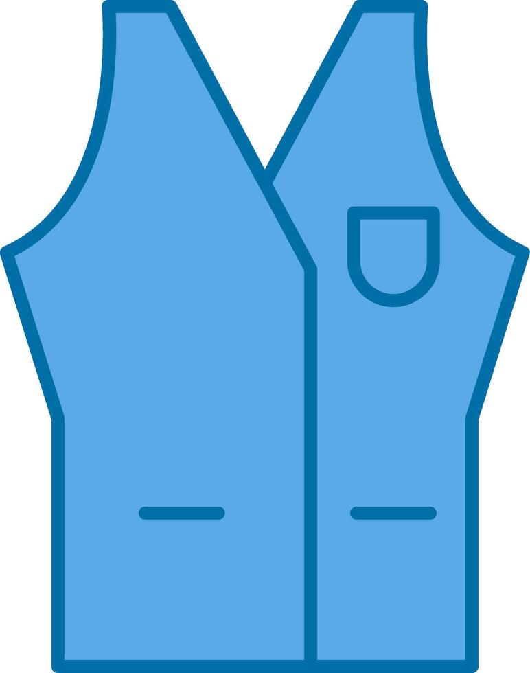 Vest Filled Blue  Icon vector