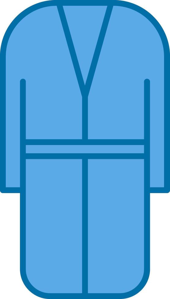 Bath Robe Filled Blue  Icon vector