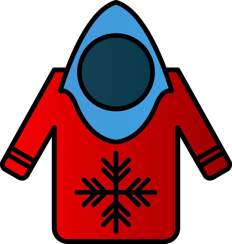 Hoodie Line Filled Gradient  Icon vector