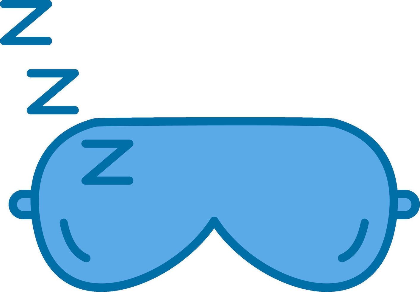 dormido máscara lleno azul icono vector
