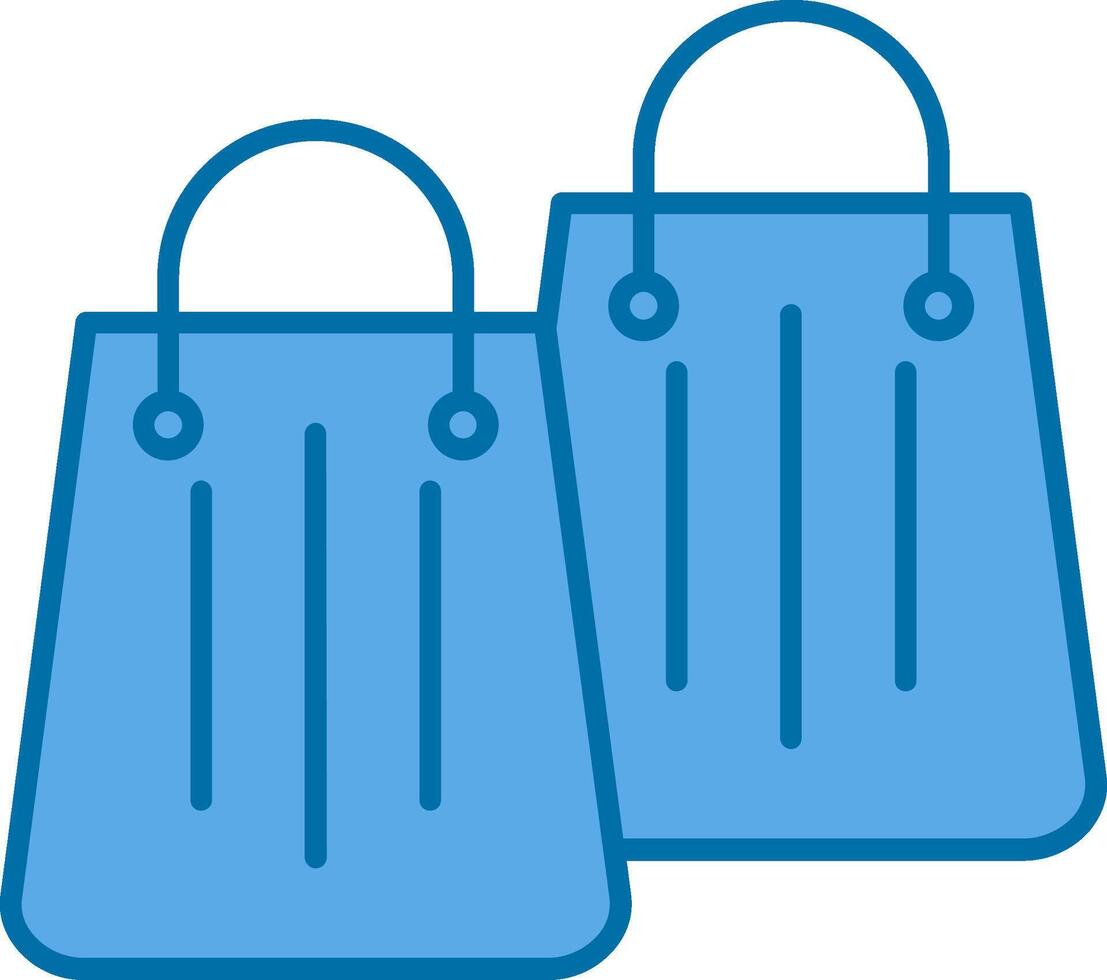 compras bolso lleno azul icono vector