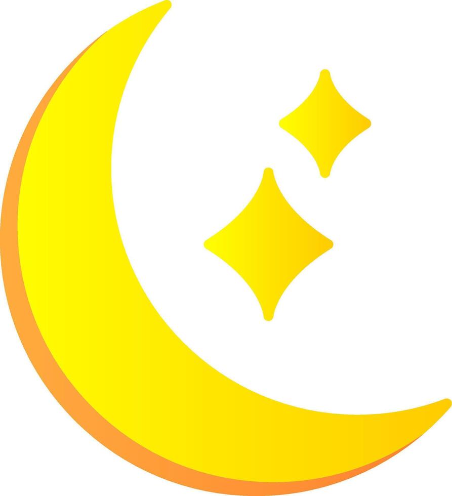 Moon Flat Gradient  Icon vector