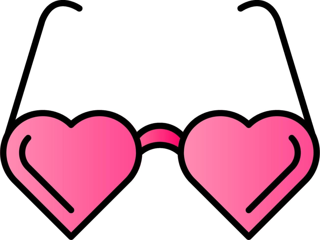 corazón lentes línea lleno degradado icono vector