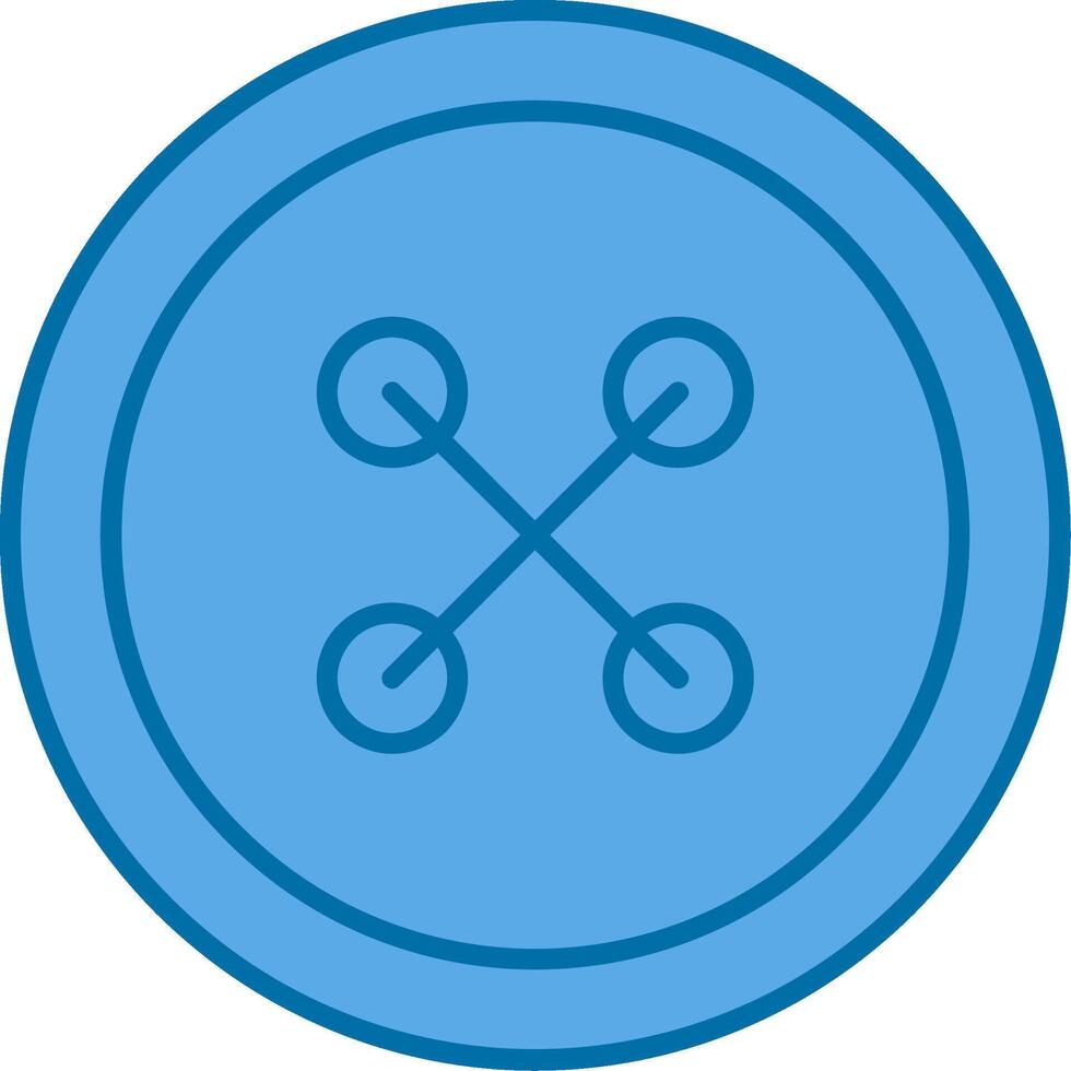 Cloth Button Filled Blue  Icon vector