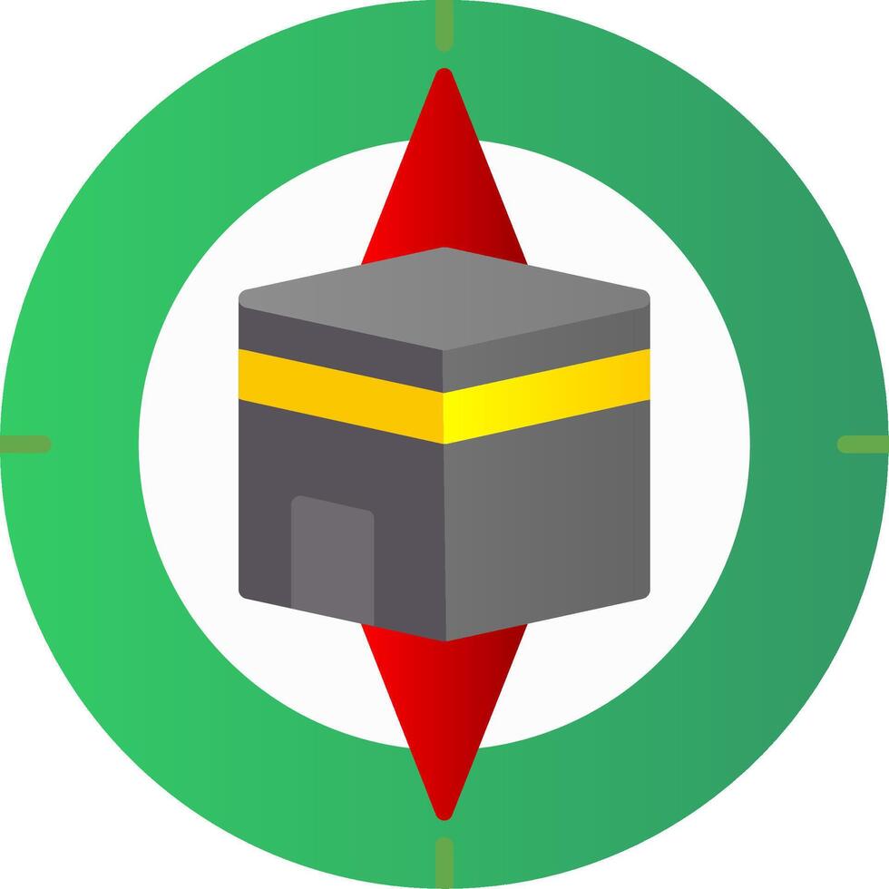 qibla Brújula plano degradado icono vector