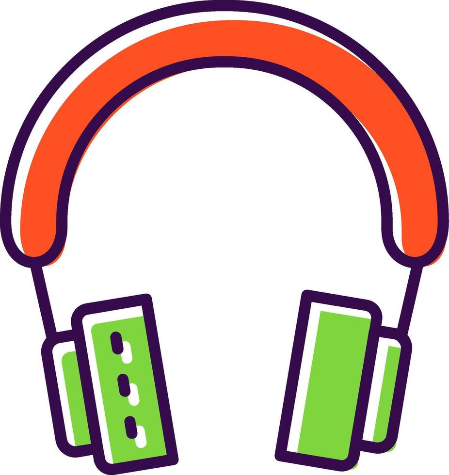 Headphones Filled  Icon vector