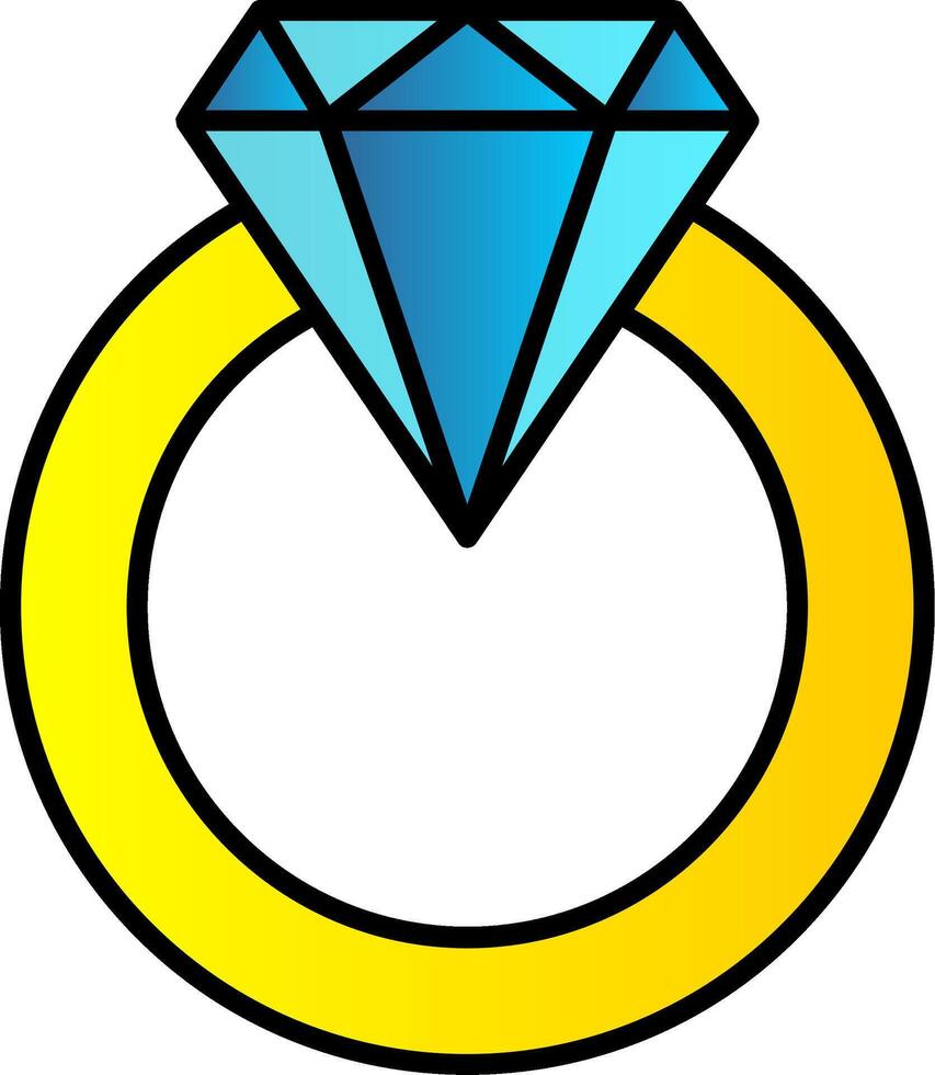 Diamond Ring Line Filled Gradient  Icon vector