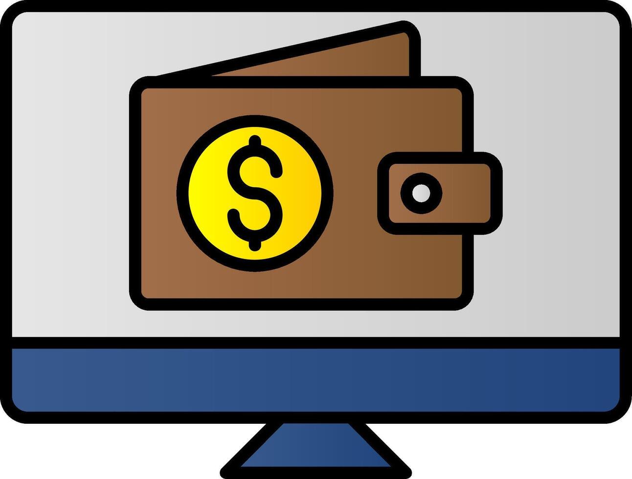 Monitor Line Filled Gradient  Icon vector