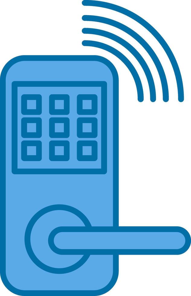 Smart Door Filled Blue  Icon vector